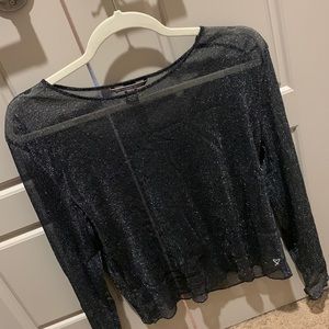 Sheer Sparkle Long Sleeve Victorias Secret Top